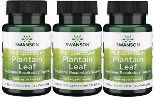 3 x FS Plantain Leaf - Babka zwyczajna 60 kaps, Swanson.webp