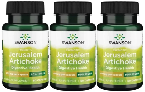 3 x Jerusalem Artichoke - Słonecznik bulwiasty 400mg 60 kaps, Swanson.webp