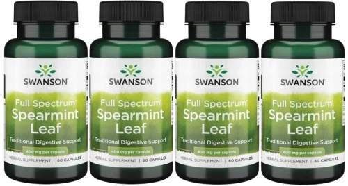 4 x FS Spearmint leaf 400mg 60caps, Swanson.webp