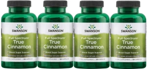 4 x True Cinnamon ( Cejloński) 300mg 120kaps, Swanson