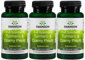 3 x FS Turmeric & Czarny pieprz 60 kaps, Swanson