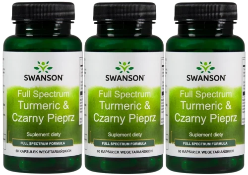 3 x FS Turmeric &amp; Czarny pieprz 60 kaps, Swanson.webp