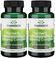 2 x Turmeric, Ashwagandha &amp; Ginseng Complex 60 kaps, Swanson.webp