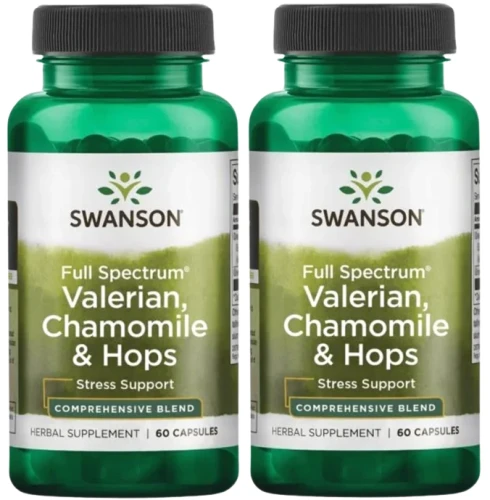 2 x FS Valerian, Chamomile &amp; Hops - Waleriana Rumianek i Chmiel 60 kaps, Swanson.webp