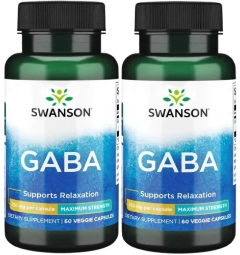 2 x GABA forte 750mg 60kaps, Swanson.webp