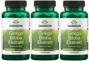 3 x Ginkgo Biloba ekstrakt 60mg 120 kaps, Swanson