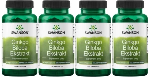 4 x Ginkgo Biloba ekstrakt 60mg 120 kaps, Swanson