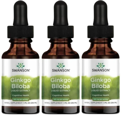 3 x Ginkgo Biloba liquid ekstrakt 29,6ml, Swanson.webp
