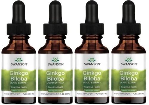 4 x Ginkgo Biloba liquid ekstrakt 29,6ml, Swanson.webp