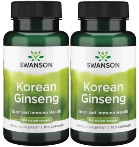 2 x Korean Ginseng - Żeń-Szeń 500mg 100 kaps, Swanson.webp