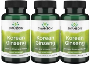 3 x Korean Ginseng - Żeń-Szeń 500mg 100 kaps, Swanson