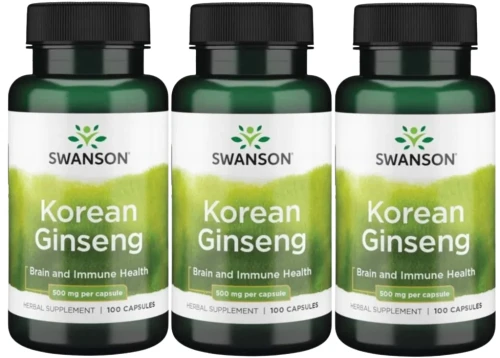 3 x Korean Ginseng - Żeń-Szeń 500mg 100 kaps, Swanson.webp