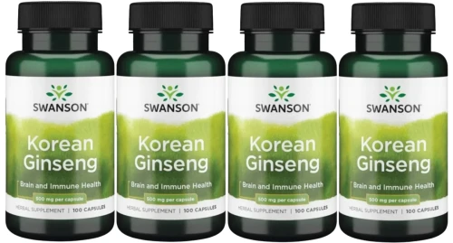 4 x Korean Ginseng - Żeń-Szeń 500mg 100 kaps, Swanson.webp