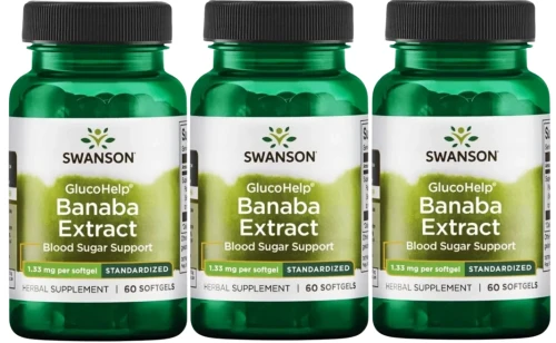 3 x GlucoHelp Banaba Extract 60kaps, Swanson.webp
