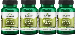 4 x GlucoHelp Banaba Extract 60kaps, Swanson