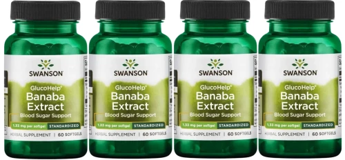 4 x GlucoHelp Banaba Extract 60kaps, Swanson.webp