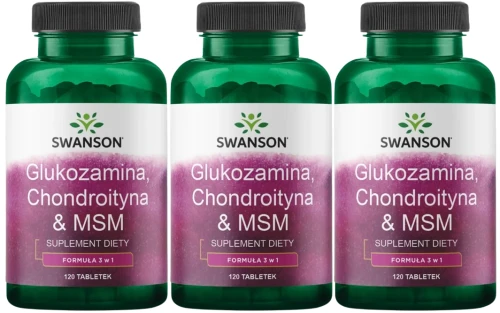 3 x Glukozamina, Chondroityna &amp; MSM 120tab, Swanson.webp
