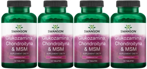 4 x Glukozamina, Chondroityna &amp; MSM 120tab, Swanson.webp