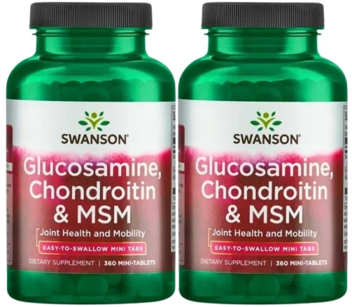 2 x Glucosamine, Chondroitin &amp; MSM, mini 360tabs, Swanson.webp