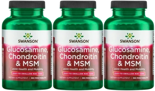 3 x Glucosamine, Chondroitin &amp; MSM, mini 360tabs, Swanson.webp