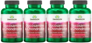 4 x Glucosamine & Chondroitin - Glukozamina z Chondroityna 90kaps, Swanson
