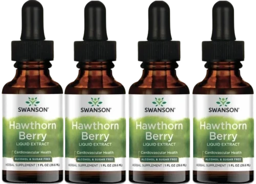 4 x Hawthorn Berry KROPLE - Głóg owoc, liść i kwiat liquid ekstrakt 29,6ml, Swanson.webp