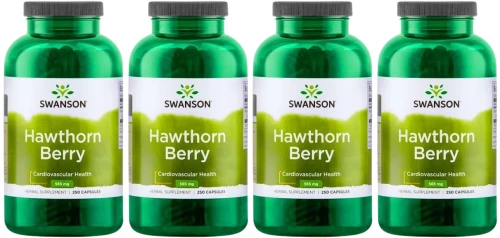 4 x Hawthron Berry - Głóg owoce 565mg 250kaps, Swanson.webp