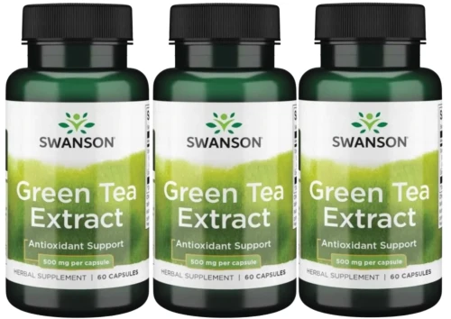3 x Green Tea Extract 500mg 60kaps, Swanson.webp