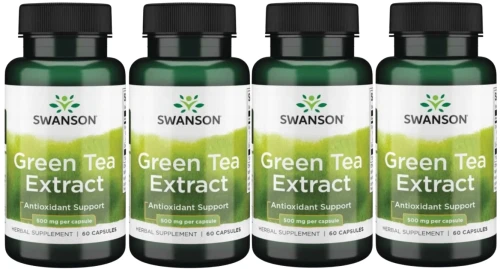4 x Green Tea Extract 500mg 60kaps, Swanson.webp