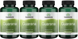 4 x Guarana 500mg 100kaps, Swanson