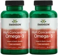 2 x High Concentrate Omega-3 120sgels, Swanson.webp