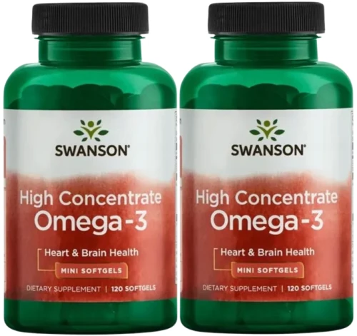 2 x High Concentrate Omega-3 120sgels, Swanson.webp