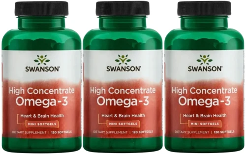 3 x High Concentrate Omega-3 120sgels, Swanson.webp
