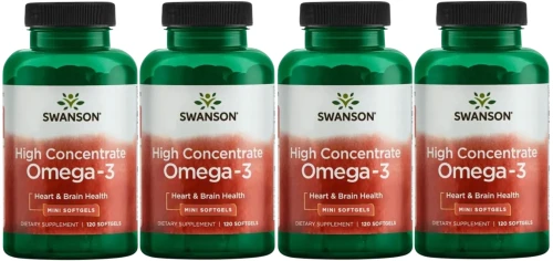 4 x High Concentrate Omega-3 120sgels, Swanson.webp