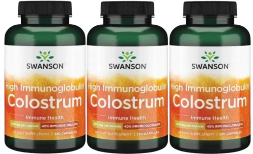 3 x High Immunoglobulin Colostrum 500mg 120kaps, Swanson.webp