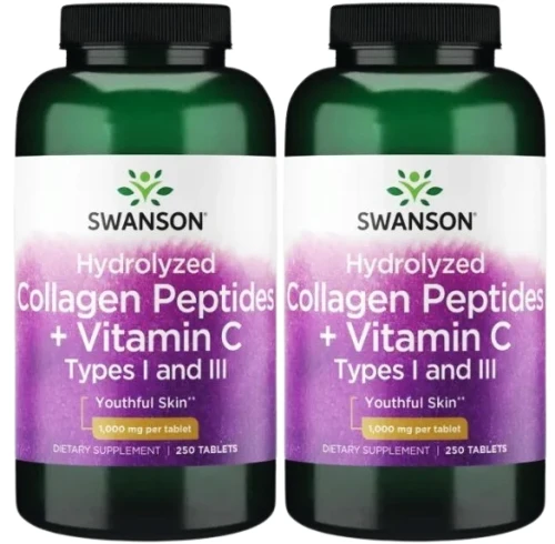 2 x Hydrolizowany kolagen I i III + C 250tab, Swanson.webp