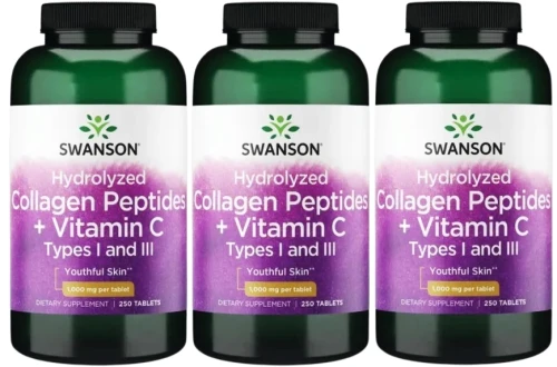 3 x Hydrolizowany kolagen I i III + C 250tab, Swanson.webp