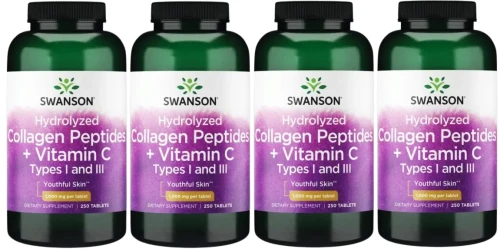 4 x Hydrolizowany kolagen I i III + C 250tab, Swanson.webp
