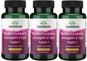 3 x Hydrolizowany kolagen z ryb typu I, Swanson  (Marine Collagen)