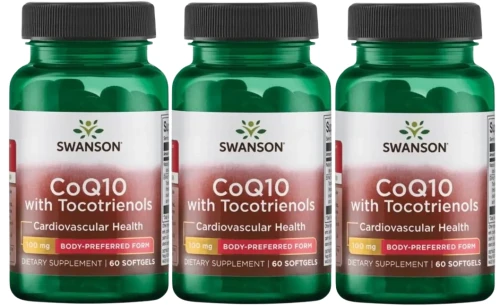3 x CoQ10 with Tocotrienols - Koenzym Q10 100mg + Tocotrienole 10mg 60sg, Swanson.webp