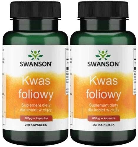 2 x Kwas foliowy 800mcg 250kaps, Swanson.webp