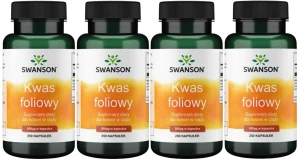 4 x Kwas foliowy 800mcg 250kaps, Swanson