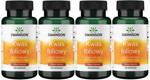 4 x Kwas foliowy 800mcg 250kaps, Swanson.webp