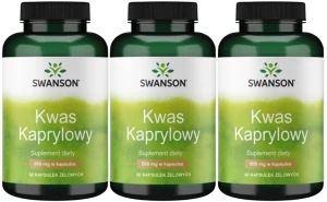 3 x Kwas kaprylowy 600mg 60 kaps, Swanson