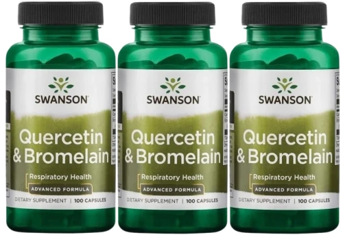 3 x Quercetin &amp; Bromelain - Kwercetyna i Bromelina 100 kaps, Swanson.webp