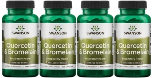 4 x Quercetin & Bromelain - Kwercetyna i Bromelina 100 kaps, Swanson