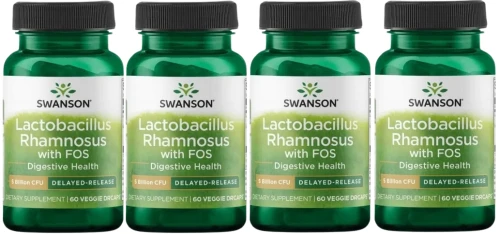 4 x Lactobacillus Rhamnosus with FOS 60kaps vege, Swanson.webp