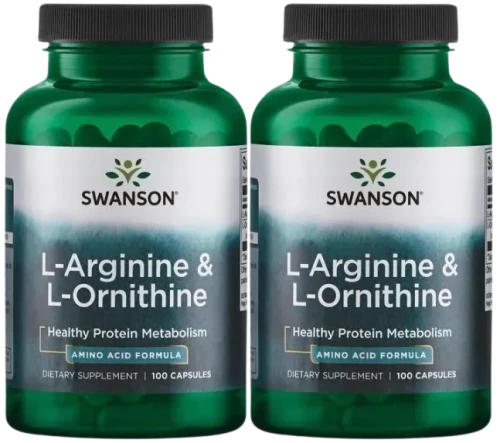 2 x L-Arginine &amp; L-Ornithine - L-Arginina &amp; L-Ornityna 100kaps, Swanson.webp