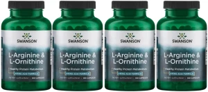 4 x L-Arginine & L-Ornithine - L-Arginina & L-Ornityna 100kaps, Swanson