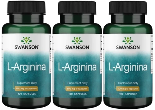 3 x L-Arginina 500mg 100kaps, Swanson.webp